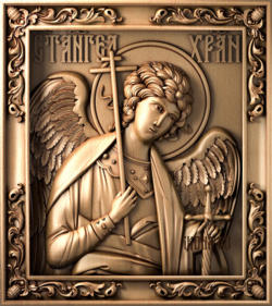 Святой Ангел Хранитель - резная икона. 142-125-20