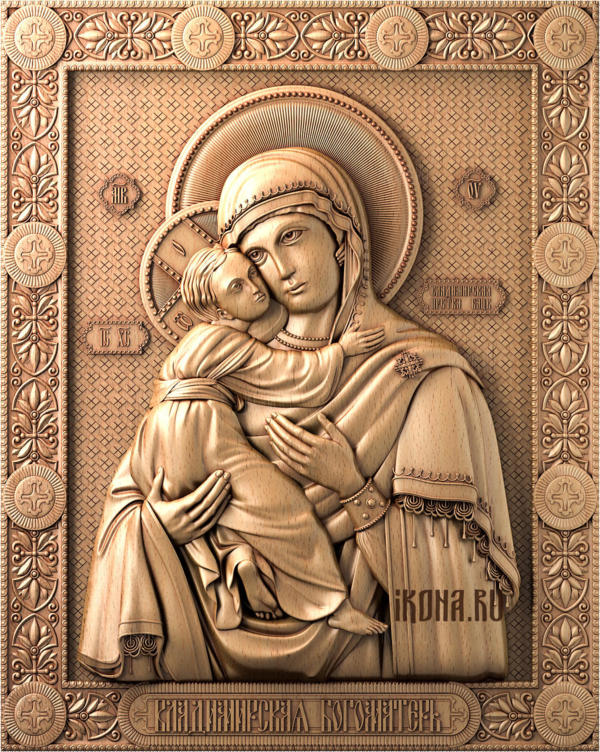 Владимирская Божья матерь, икона 300-239-40 мм