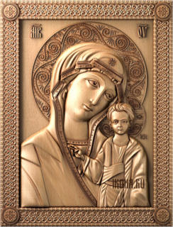 Резная икона Богоматери Казанской. 300-228-40
