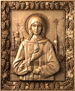 Резной образ Святой Ксении Петербургской. 1112-920-70мм.